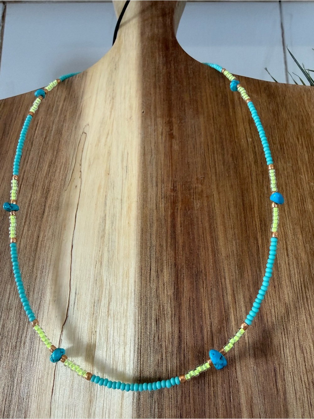 Turquoise & Lime Bead Necklace - Women Jewelry